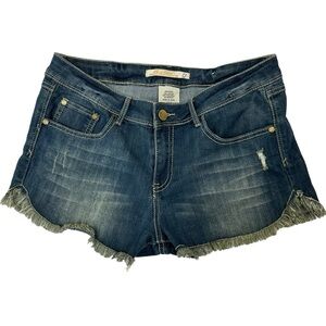 JouJou Denim Frayed Festival Cut-Off Jean Shorts, 11